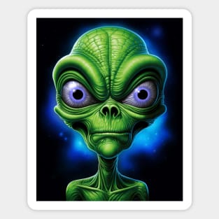 Green Alien Outer Space I Seeing You Magnet